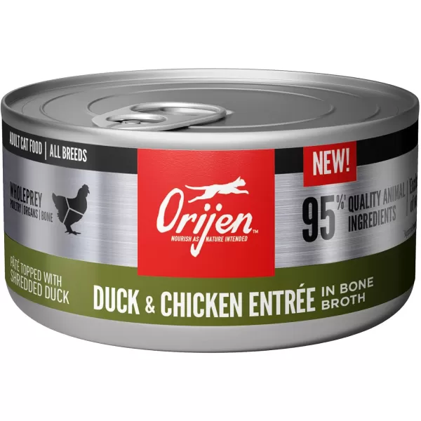 ORIJEN Adult REGIONAL RED Entree in Bone Broth Wet Cat Food Fresh and Raw Animal Ingredients 3 oz Case of 24Duck  Chicken