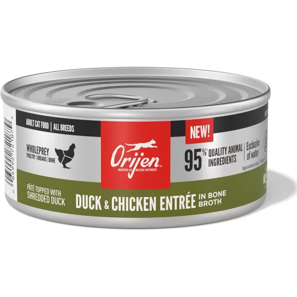 ORIJEN Adult REGIONAL RED Entree in Bone Broth Wet Cat Food Fresh and Raw Animal Ingredients 3 oz Case of 24Duck  Chicken