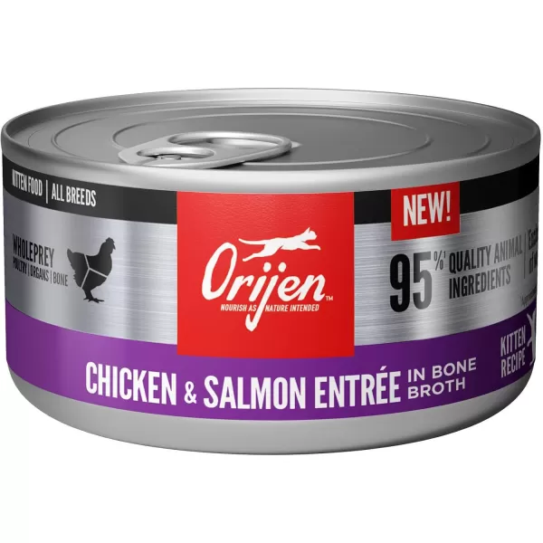 ORIJEN Adult REGIONAL RED Entree in Bone Broth Wet Cat Food Fresh and Raw Animal Ingredients 3 oz Case of 24Kitten  Chicken  Salmon