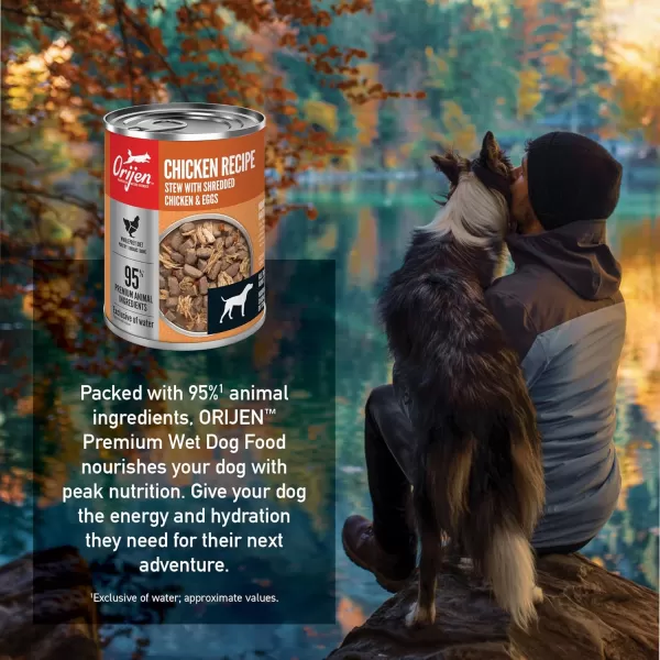 ORIJEN Chicken Recipe Stew with Shredded Chicken and Eggs Wet Dog Food WholePrey Ingredients 128oz Case of 12