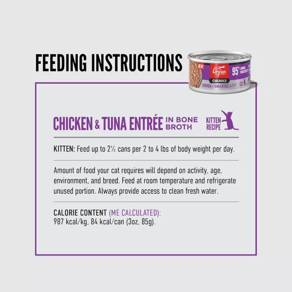 ORIJEN Chunks Chicken ampamp Tuna Entre for Kittens 3oz
