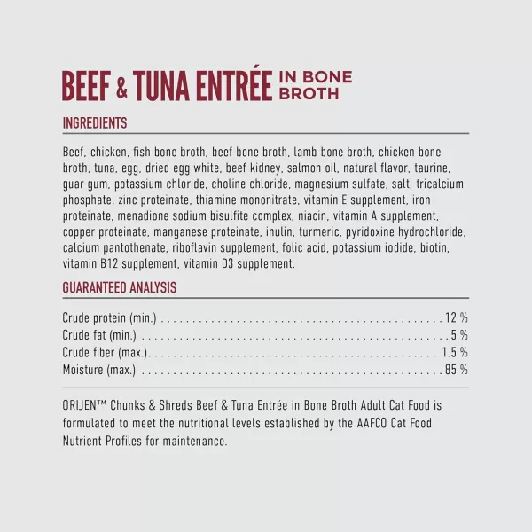 ORIJEN Chunks ampamp Shreds Beef ampamp Tuna Entre 3oz