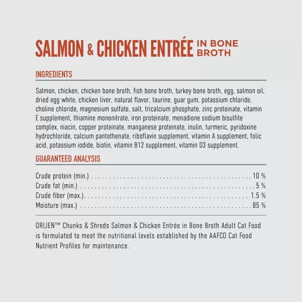 ORIJEN Chunks ampamp Shreds Wet Cat Food Salmon ampamp Chicken Entre case of 12