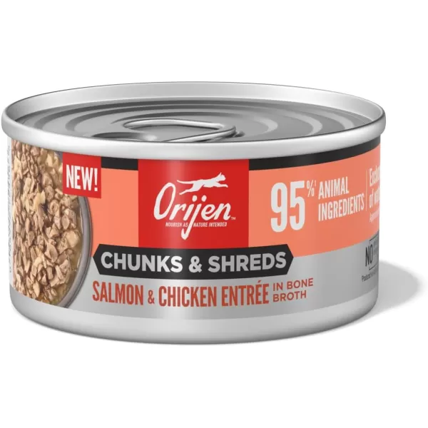 ORIJEN Chunks ampamp Shreds Wet Cat Food Salmon ampamp Chicken Entre case of 12