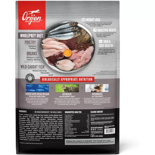 ORIJEN Dry Kitten Food Grain Free Food for Kittens With WholePrey Ingredients 4lbFit  Trim