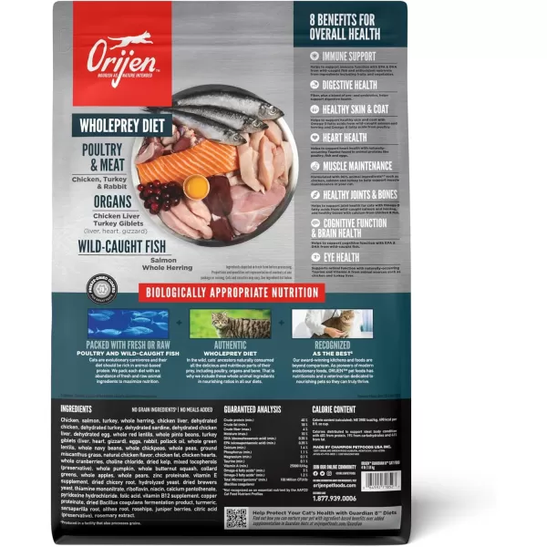 ORIJEN Dry Kitten Food Grain Free Food for Kittens With WholePrey Ingredients 4lbGuardian 8