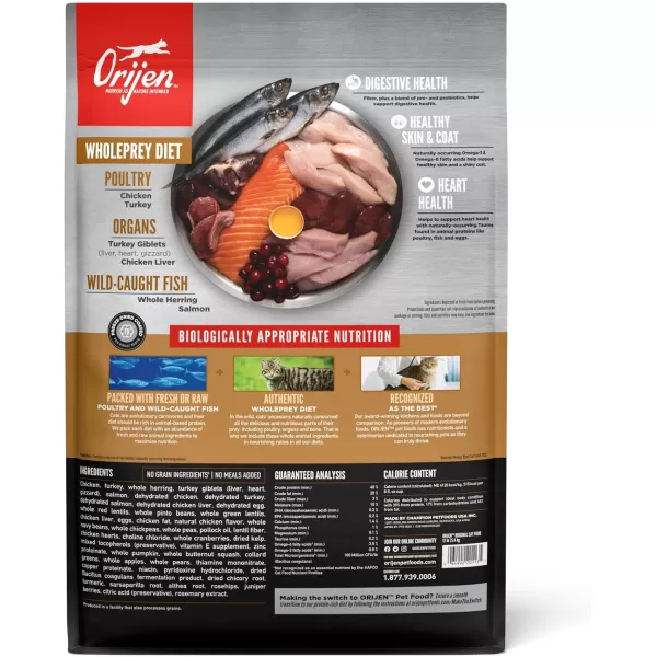ORIJEN Dry Kitten Food Grain Free Food for Kittens With WholePrey Ingredients 4lbOriginal