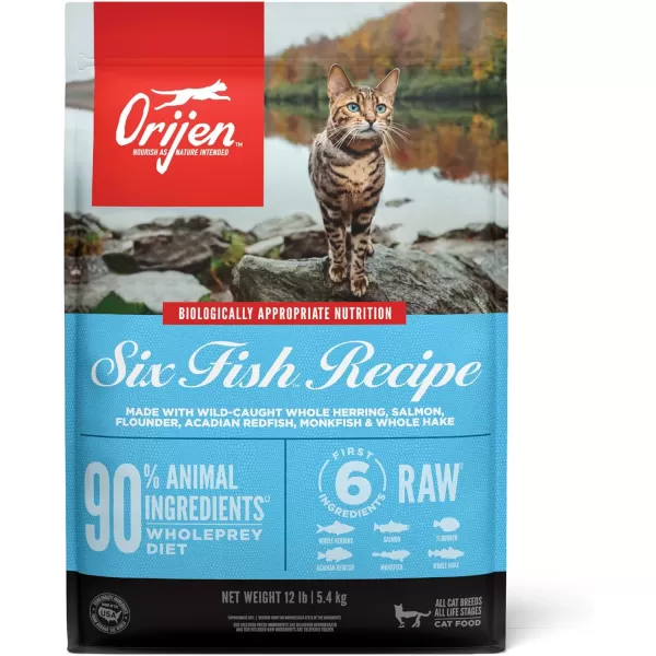 ORIJEN Dry Kitten Food Grain Free Food for Kittens With WholePrey Ingredients 4lbSix Fish