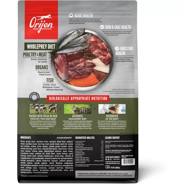 ORIJEN Dry Kitten Food Grain Free Food for Kittens With WholePrey Ingredients 4lbTundra