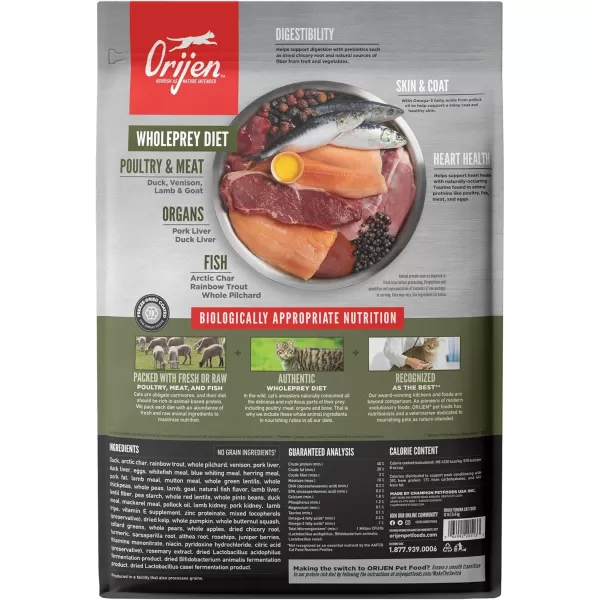 ORIJEN Dry Kitten Food Grain Free Food for Kittens With WholePrey Ingredients 4lbTundra