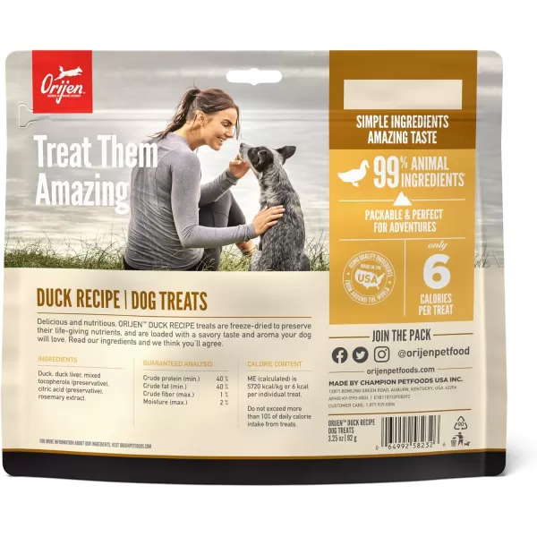 ORIJEN Freeze Dried Duck Recipe Dog Treats 325oz