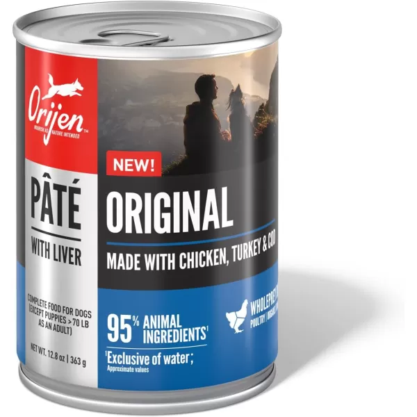 ORIJEN Puppy Poultry ampamp Fish Pate Recipe Wet Dog Food Pate Dog Food for Puppies WholePrey Ingredients 128oz Case of 12Original Pate