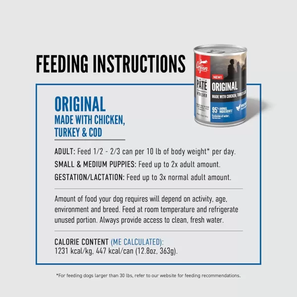 ORIJEN Puppy Poultry ampamp Fish Pate Recipe Wet Dog Food Pate Dog Food for Puppies WholePrey Ingredients 128oz Case of 12Original Pate
