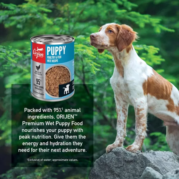 ORIJEN Puppy Poultry ampamp Fish Pate Recipe Wet Dog Food Pate Dog Food for Puppies WholePrey Ingredients 128oz Case of 12Puppy