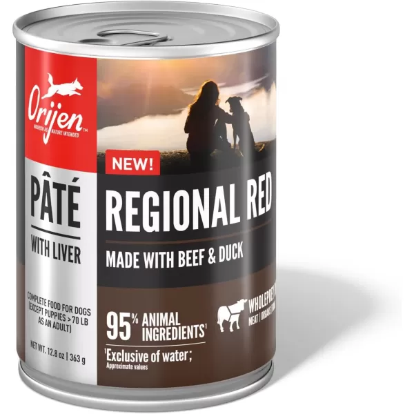 ORIJEN Puppy Poultry ampamp Fish Pate Recipe Wet Dog Food Pate Dog Food for Puppies WholePrey Ingredients 128oz Case of 12Regional Red Pate
