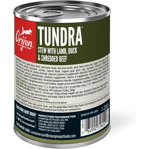 ORIJEN Puppy Poultry ampamp Fish Pate Recipe Wet Dog Food Pate Dog Food for Puppies WholePrey Ingredients 128oz Case of 12Tundra