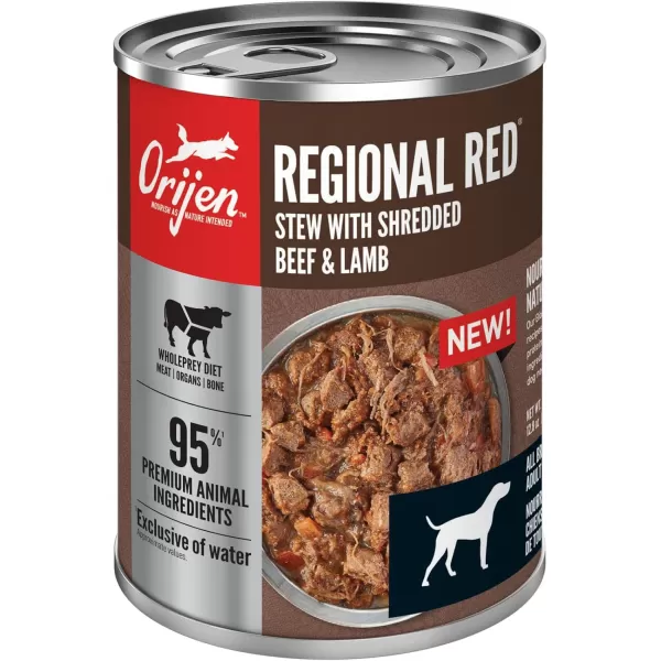 ORIJEN REGIONAL RED Stew Wet Dog Food WholePrey Ingredients 128oz Case of 12Wet Food