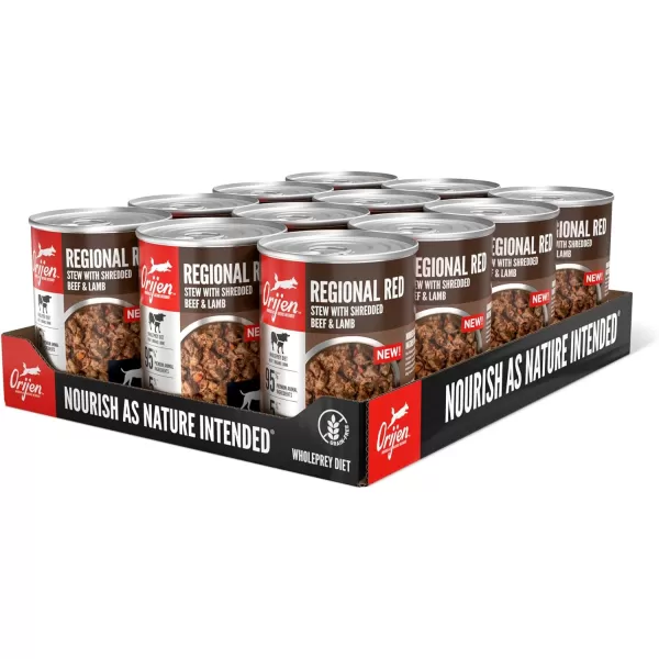 ORIJEN REGIONAL RED Stew Wet Dog Food WholePrey Ingredients 128oz Case of 12Wet Food