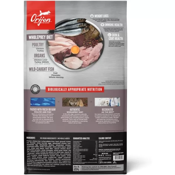ORIJEN Senior Dry Dog Food Grain Free Dry Dog Food for Senior Dogs Fresh or Raw Ingredients 13lbFit  Trim