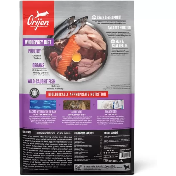 ORIJEN Senior Dry Dog Food Grain Free Dry Dog Food for Senior Dogs Fresh or Raw Ingredients 13lbPuppy Large