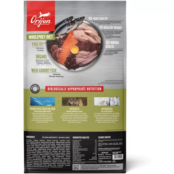 ORIJEN Senior Dry Dog Food Grain Free Dry Dog Food for Senior Dogs Fresh or Raw Ingredients 13lbSenior