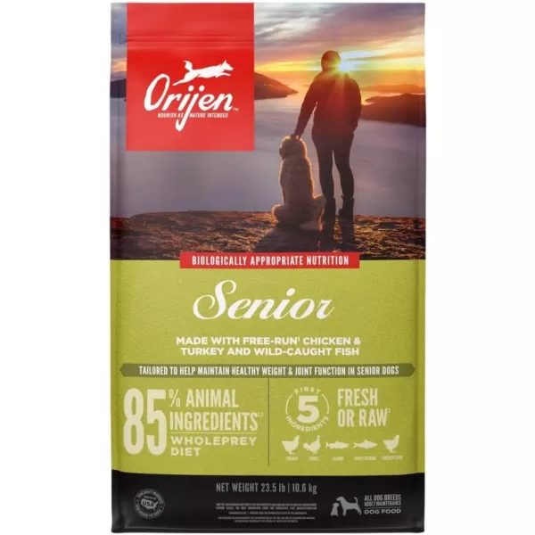 ORIJEN Senior Dry Dog Food Grain Free Dry Dog Food for Senior Dogs Fresh or Raw Ingredients 13lbSenior
