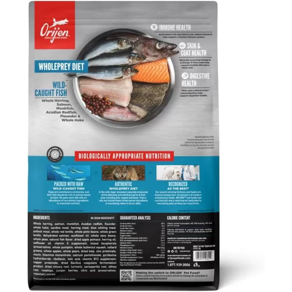 ORIJEN Senior Dry Dog Food Grain Free Dry Dog Food for Senior Dogs Fresh or Raw Ingredients 13lbSix Fish