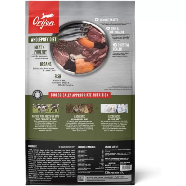 ORIJEN Senior Dry Dog Food Grain Free Dry Dog Food for Senior Dogs Fresh or Raw Ingredients 13lbTundra