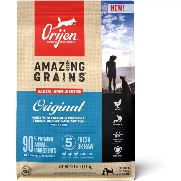 ORIJEN AMAZING GRAINS Puppy Large Dry Dog Food High Protein Dog Food for Large and Giant Puppy Breeds Fresh or Raw Ingredients 225lbOriginal