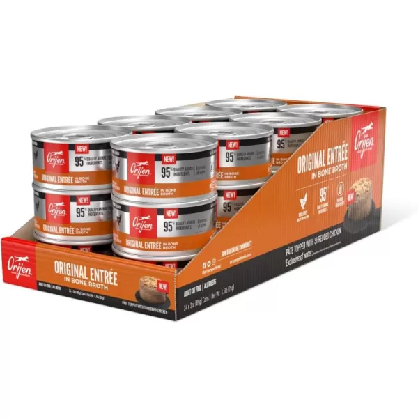 ORIJEN Adult REGIONAL RED Entree in Bone Broth Wet Cat Food Fresh and Raw Animal Ingredients 3 oz Case of 24Original