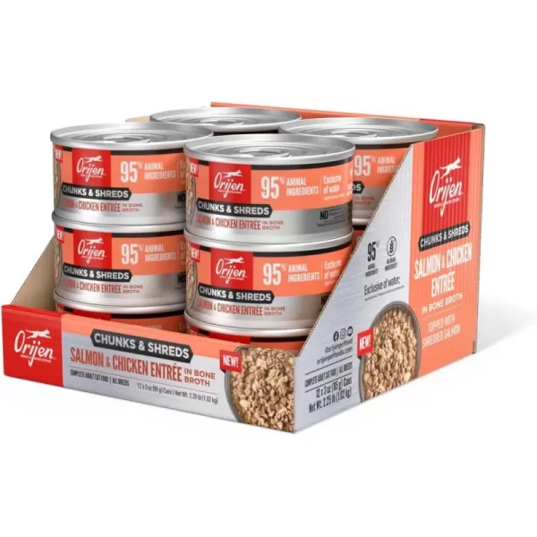 ORIJEN Chunks ampamp Shreds Wet Cat Food Salmon ampamp Chicken Entre case of 12