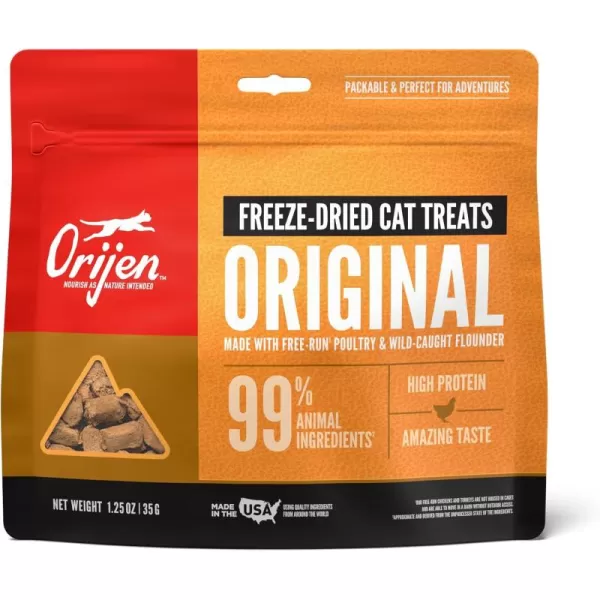 ORIJEN Original Freeze Dried Cat Treats Grain Free Treats for Cats Raw Animal Ingredients 125oz