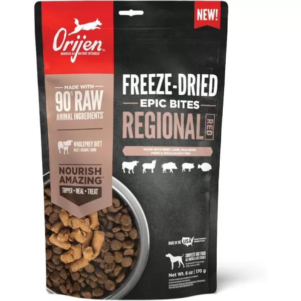 ORIJEN Regional Red FreezeDried Epic Bites 6OZRegional Red  Epic Bites