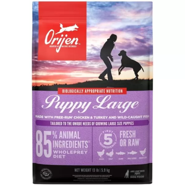 ORIJEN Senior Dry Dog Food Grain Free Dry Dog Food for Senior Dogs Fresh or Raw Ingredients 13lbPuppy Large