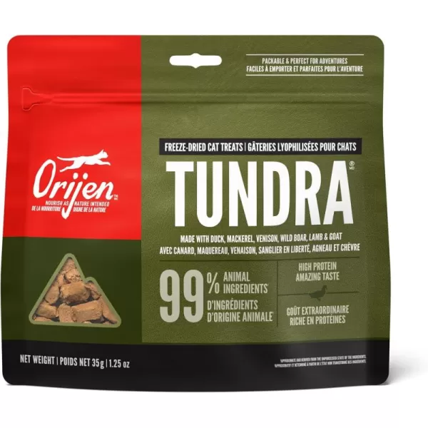 ORIJEN Tundra Freeze Dried Cat Treats Grain Free Treats for Cats WholePrey Ingredients 125oz