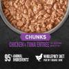 imageORIJEN Chunks ampamp Shreds Wet Cat FoodChicken and Tuna Kitten Entre 55oz Cans 6 CountChunks Wet Food