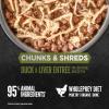 imageORIJEN Chunks ampamp Shreds Wet Cat Food Original Entre 55oz Cans 6 CountDuck  Liver