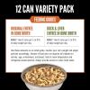 imageORIJEN Chunks ampamp Shreds Wet Cat Food Original Entre 55oz Cans 6 CountVariety Original and Duck  Liver