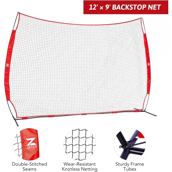 12x9ft ampamp 16x10ft Barricade Backstop Net Ball Sports Barrier Net Practice Net for Baseball Softball Lacrosse Soccer Basketball and More12x9 ft