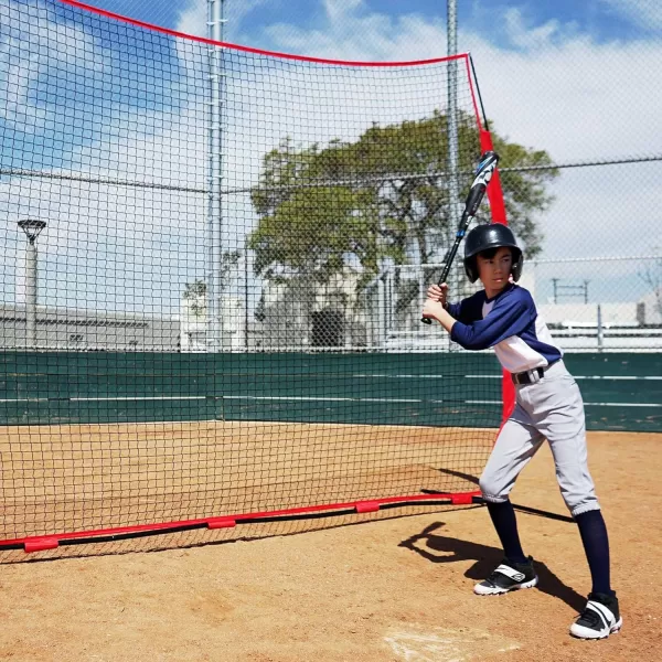 12x9ft ampamp 16x10ft Barricade Backstop Net Ball Sports Barrier Net Practice Net for Baseball Softball Lacrosse Soccer Basketball and More12x9 ft