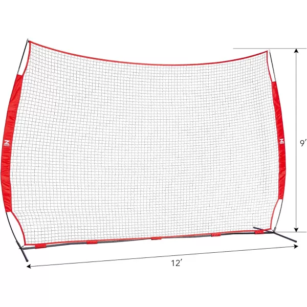 12x9ft ampamp 16x10ft Barricade Backstop Net Ball Sports Barrier Net Practice Net for Baseball Softball Lacrosse Soccer Basketball and More12x9 ft