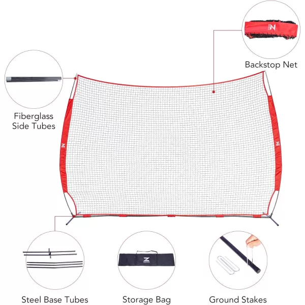 12x9ft ampamp 16x10ft Barricade Backstop Net Ball Sports Barrier Net Practice Net for Baseball Softball Lacrosse Soccer Basketball and More12x9 ft
