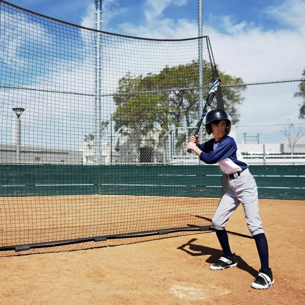 12x9ft ampamp 16x10ft Barricade Backstop Net Ball Sports Barrier Net Practice Net for Baseball Softball Lacrosse Soccer Basketball and More12x9 ft  B
