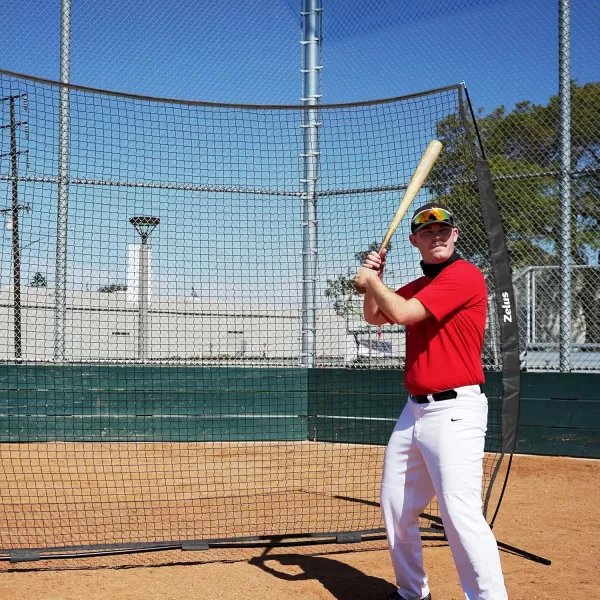 12x9ft ampamp 16x10ft Barricade Backstop Net Ball Sports Barrier Net Practice Net for Baseball Softball Lacrosse Soccer Basketball and More12x9 ft  B
