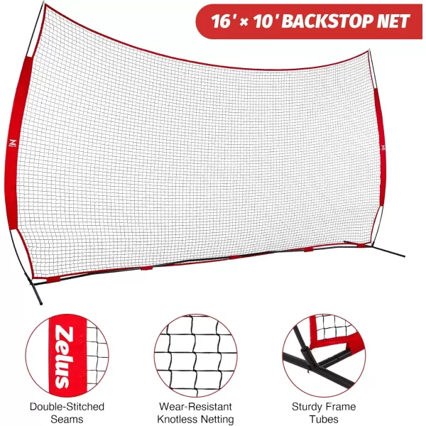 12x9ft ampamp 16x10ft Barricade Backstop Net Ball Sports Barrier Net Practice Net for Baseball Softball Lacrosse Soccer Basketball and More16x10 ft