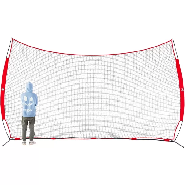 12x9ft ampamp 16x10ft Barricade Backstop Net Ball Sports Barrier Net Practice Net for Baseball Softball Lacrosse Soccer Basketball and More16x10 ft