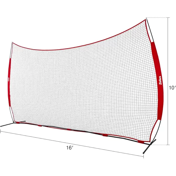 12x9ft ampamp 16x10ft Barricade Backstop Net Ball Sports Barrier Net Practice Net for Baseball Softball Lacrosse Soccer Basketball and More16x10 ft