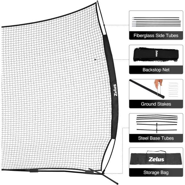 12x9ft ampamp 16x10ft Barricade Backstop Net Ball Sports Barrier Net Practice Net for Baseball Softball Lacrosse Soccer Basketball and More16x10 ft  B