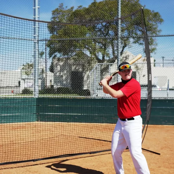 12x9ft ampamp 16x10ft Barricade Backstop Net Ball Sports Barrier Net Practice Net for Baseball Softball Lacrosse Soccer Basketball and More16x10 ft  B