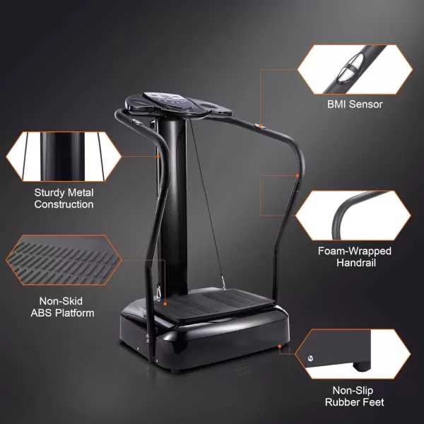 2000W Whole Body Vibration Platform Exercise Machine with MP3 Player 180 Speed Levels Platform
